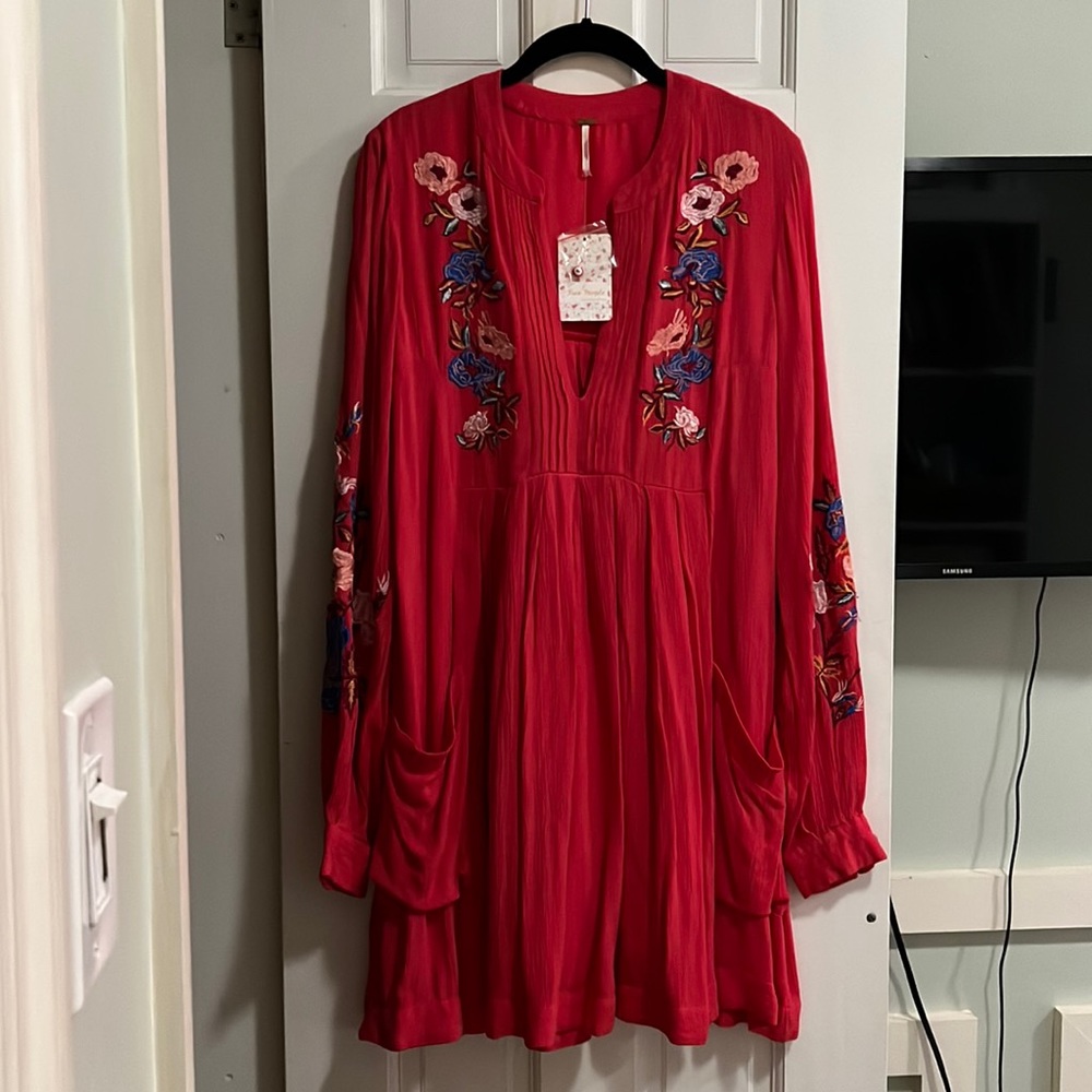Free people embroidered king sleeve dress
